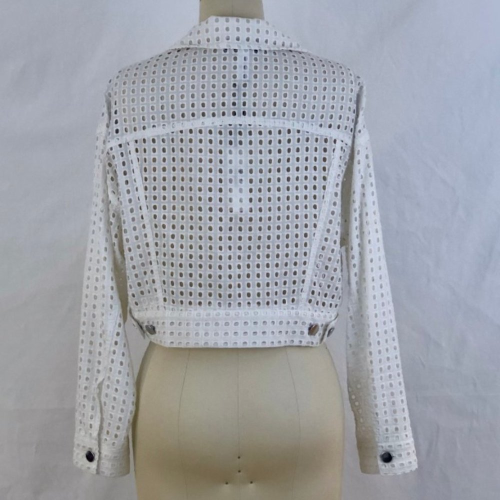 NWT Fleur du Mal Eyelet Cropped Jacket - 0 - Picture 3 of 7
